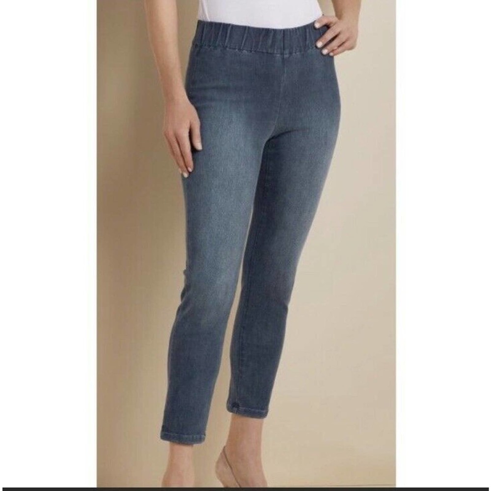 Soft Surroundings Metro Crop Denim Leggings Skinny Jeans Ladies Size Medium